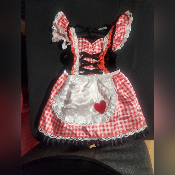 Kids Red and White Checkered Costume Size 6 To 12 Months - Picture 1 of 6